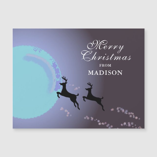 Feliz Navidad Magnífico reno nombre de la luna (Anverso)