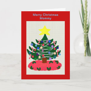 Feliz Navidad, mamá, tarjeta de árbol de Navidad