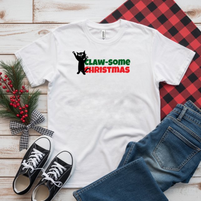 Feliz Navidad Mamás Felinas divertida camiseta roj (Subido por el creador)