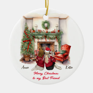 Feliz Navidad Maravilloso adorno de Navidad Bestie