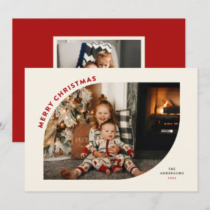 Feliz Navidad Marco Moderno Letras Rojas 