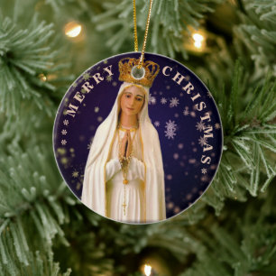 Feliz Navidad  María virgen  Ornamento cerámico
