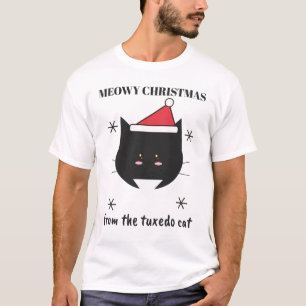 Feliz Navidad Meowy — Camiseta de gato esmoquin