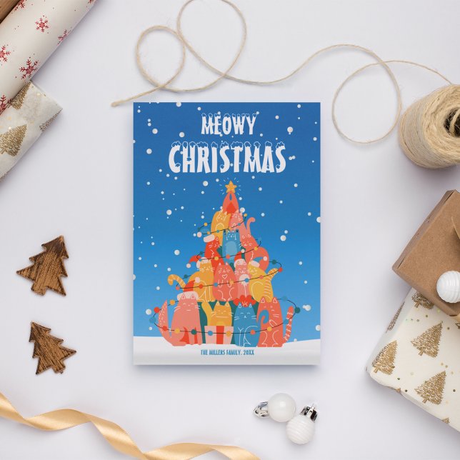 Feliz Navidad Meowy, Tarjeta de Navidad Divertida (Subido por el creador)