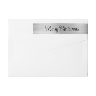 Feliz Navidad Metálico Plata Negro