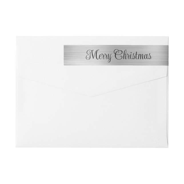 Feliz Navidad Metálico Plata Negro (Reverso)