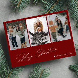 Feliz Navidad mínima escritura 3 foto roja