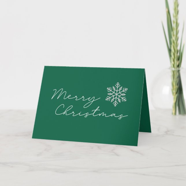 Feliz Navidad Minimalista Verde y Blanco (Anverso)