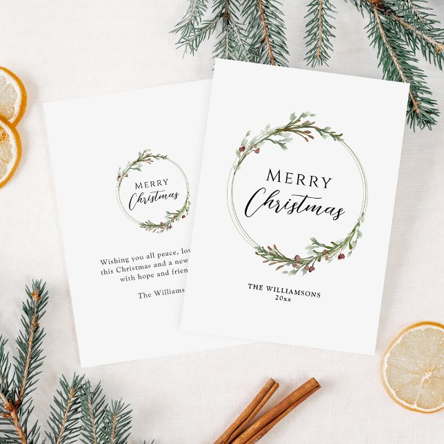 Feliz Navidad Minimalista Wreath (Subido por el creador)