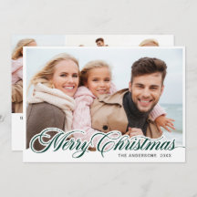 Feliz Navidad Moderna 4 Saludo FOTOGRÁFICO