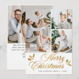 Feliz Navidad Moderna 4 Saludo FOTOGRÁFICO