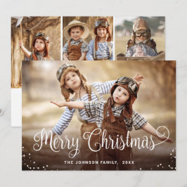 Feliz Navidad Moderna 4 Saludo FOTOGRÁFICO