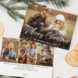 Feliz Navidad Moderna 4 Saludo FOTOGRÁFICO