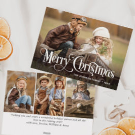 Feliz Navidad Moderna 4 Saludo FOTOGRÁFICO