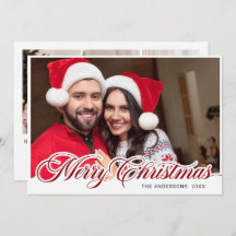 Feliz Navidad Moderna 4 Saludo FOTOGRÁFICO