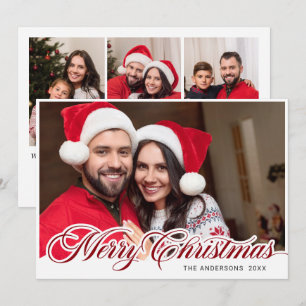 Feliz Navidad Moderna 4 Saludo FOTOGRÁFICO