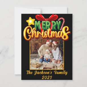 Feliz Navidad moderna foto simple Holiday Postca