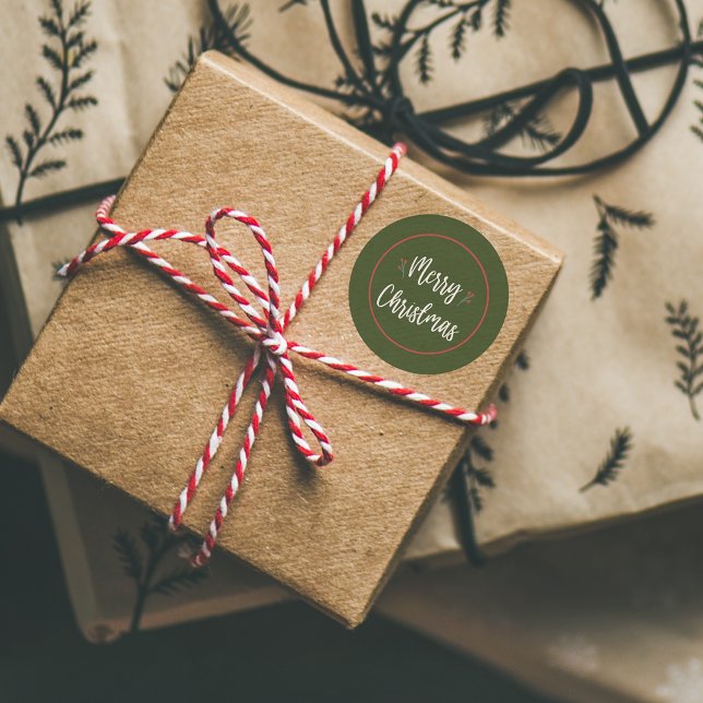 Feliz Navidad moderna | Pegatina verde y rojo (Modern Merry Christmas | Green and Red Sticker
)