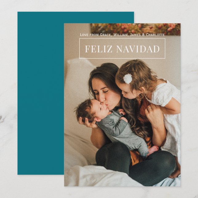 Feliz Navidad - moderna tarjeta de fotos de Navida (Anverso / Reverso)