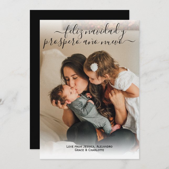 Feliz Navidad - moderna tarjeta de fotos de Navida (Anverso / Reverso)