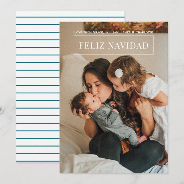 Feliz Navidad - moderna tarjeta de fotos de Navida (Anverso / Reverso)