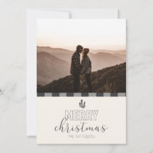 Feliz Navidad moderna tarjeta de juego de búfalo g