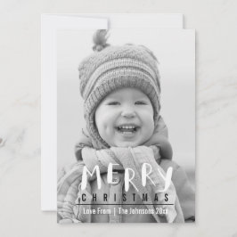 Feliz Navidad moderna | Tarjeta fotográfica manusc