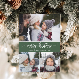 Feliz Navidad Moderna Tres Fotos Tarjeta de Navida