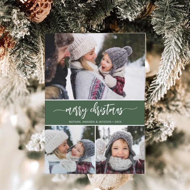 Feliz Navidad Moderna Tres Fotos Tarjeta de Navida (Subido por el creador)