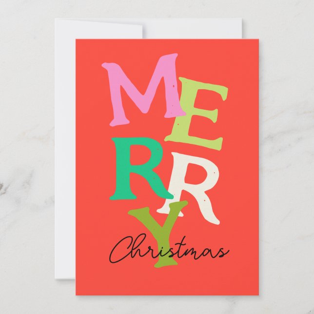 Feliz Navidad moderna y brillante festividad (Anverso)