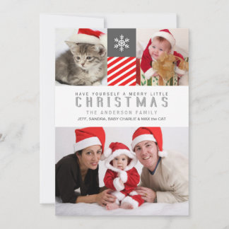 Feliz Navidad Modernas Stripes Fotos Tarjetas de N