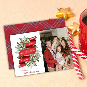 Feliz Navidad moderno 1 foto familiar linda simple