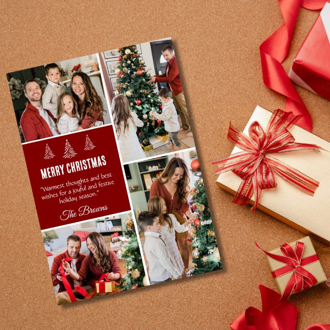 Feliz Navidad moderno 4 fotos familiares lindas (Subido por el creador)