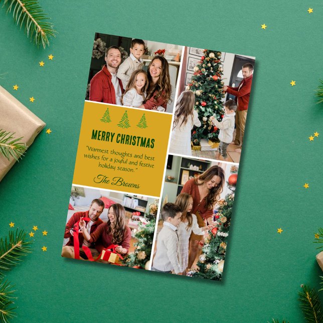 Feliz Navidad moderno 4 fotos familiares lindas (Subido por el creador)