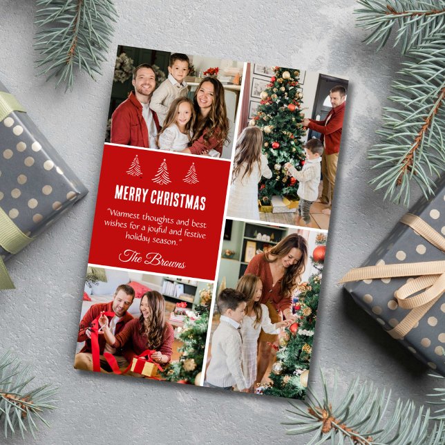Feliz Navidad moderno 4 fotos familiares lindas (Subido por el creador)