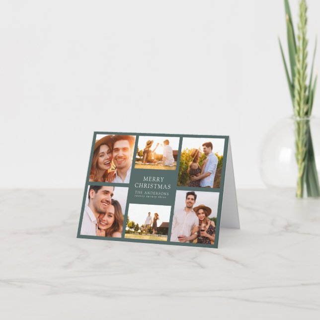 Feliz Navidad Moderno 6 Collage de fotos (Anverso)