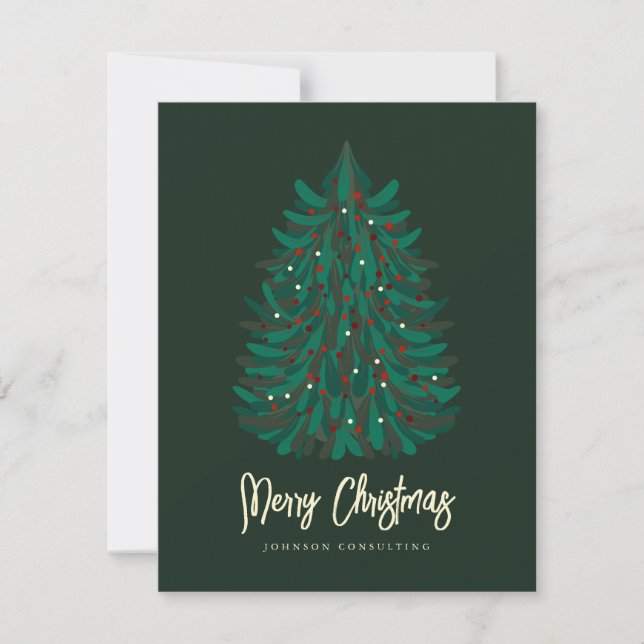 Feliz Navidad Moderno Árbol de Navidad Simple (Anverso)