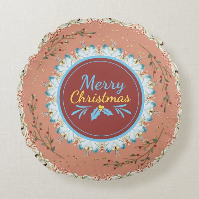 Feliz Navidad Moderno Art Almohada decorativa (Anverso)