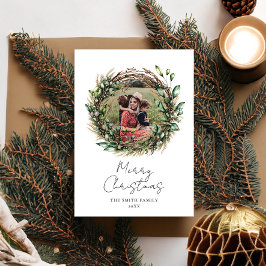 Feliz Navidad Moderno Boho Rustic Wreath Photo