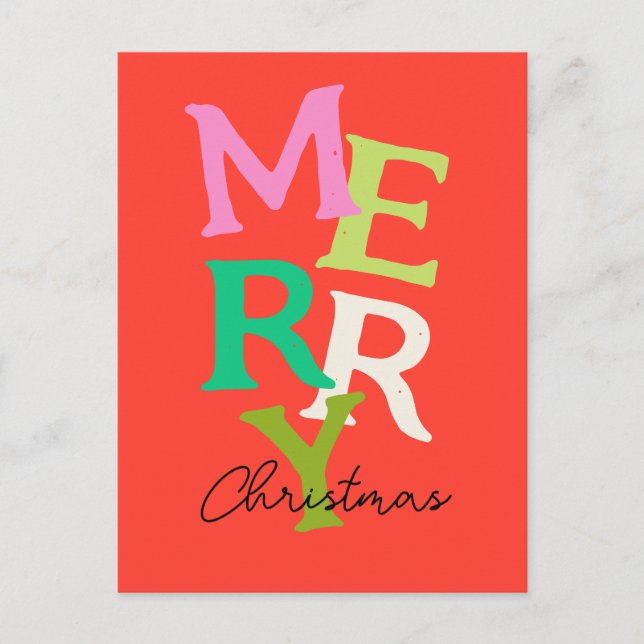 Feliz Navidad Moderno Brillante Fiesta (Anverso)