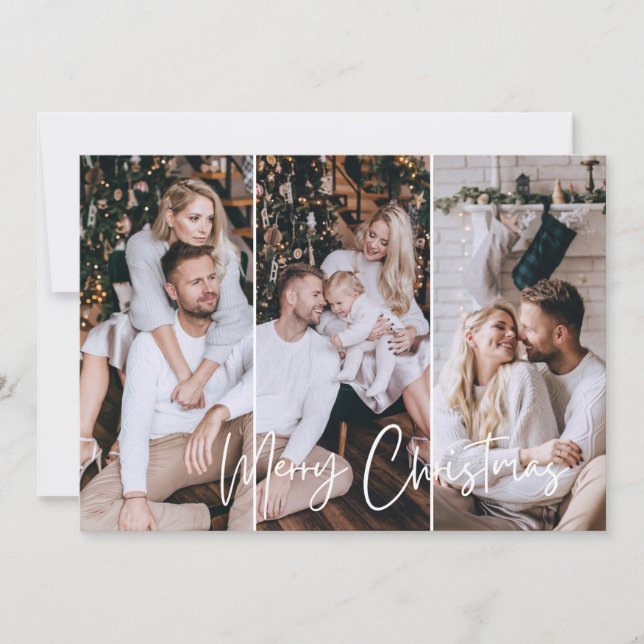 Feliz Navidad Moderno Minimalista 3 Collage de fot (Anverso)