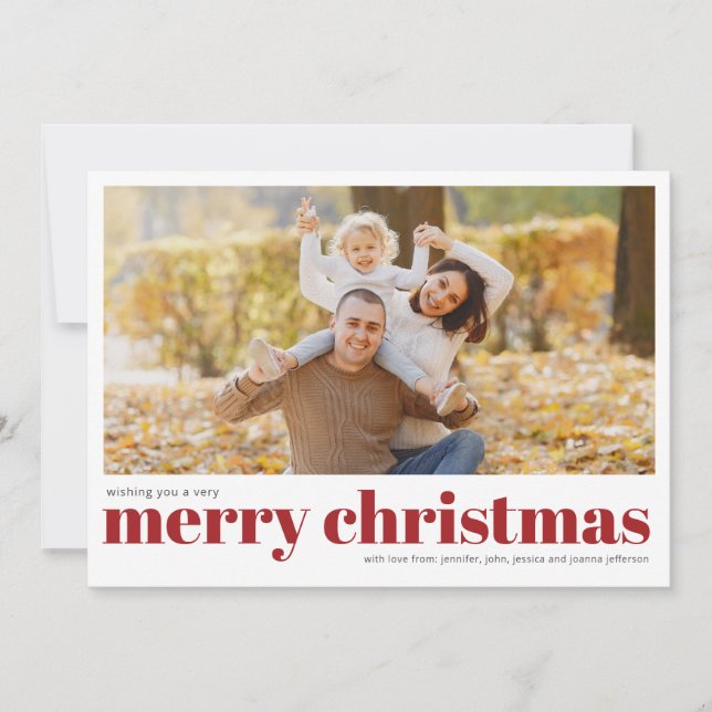 Feliz Navidad Moderno Navidades de fotografía simp (Anverso)