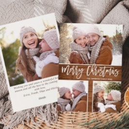 Feliz Navidad Moderno Rustic 4 Fotos Saludo