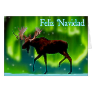 Feliz Navidad - Moose de las luces del norte