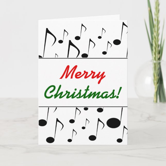 "¡Feliz Navidad!" + muchas notas musicales (Anverso)