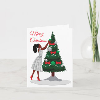 Feliz Navidad, mujer afroamericana negra