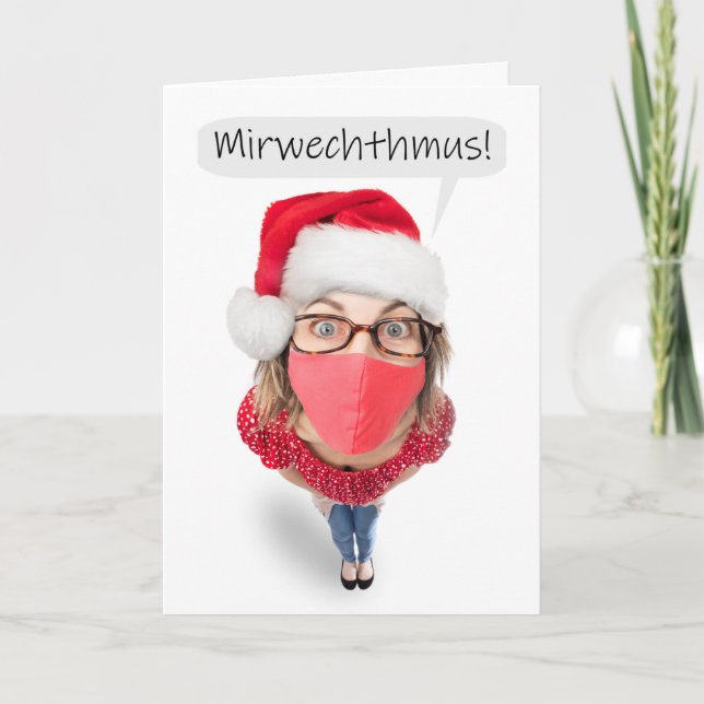 Feliz Navidad Mujer Divertida con Máscara Facial (Anverso)
