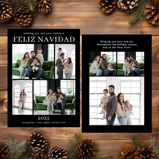Feliz Navidad Multi Photo Holiday Card (Subido por el creador)