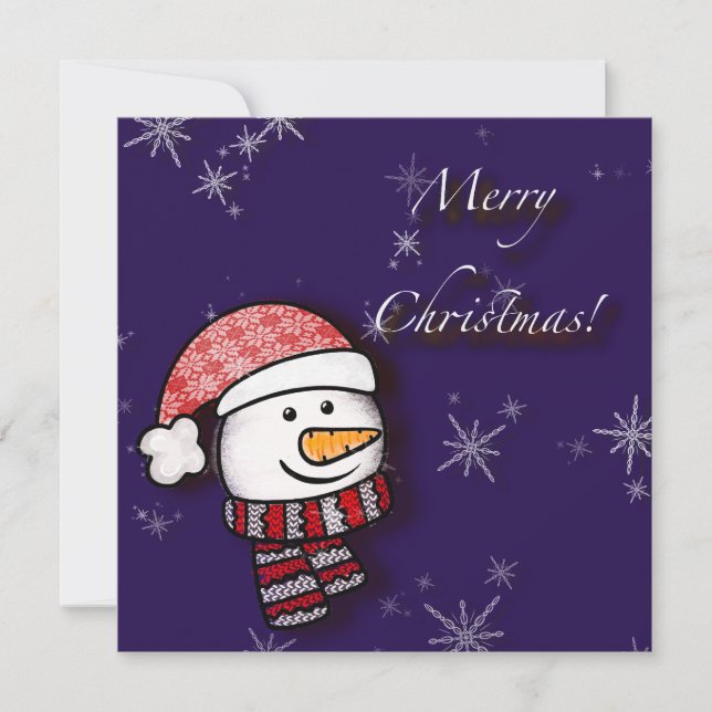 Feliz Navidad, muñeco de nieve con ropa tejida (Anverso)