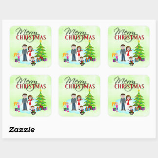 Feliz Navidad Navidad Pegatinas de Morning Square
